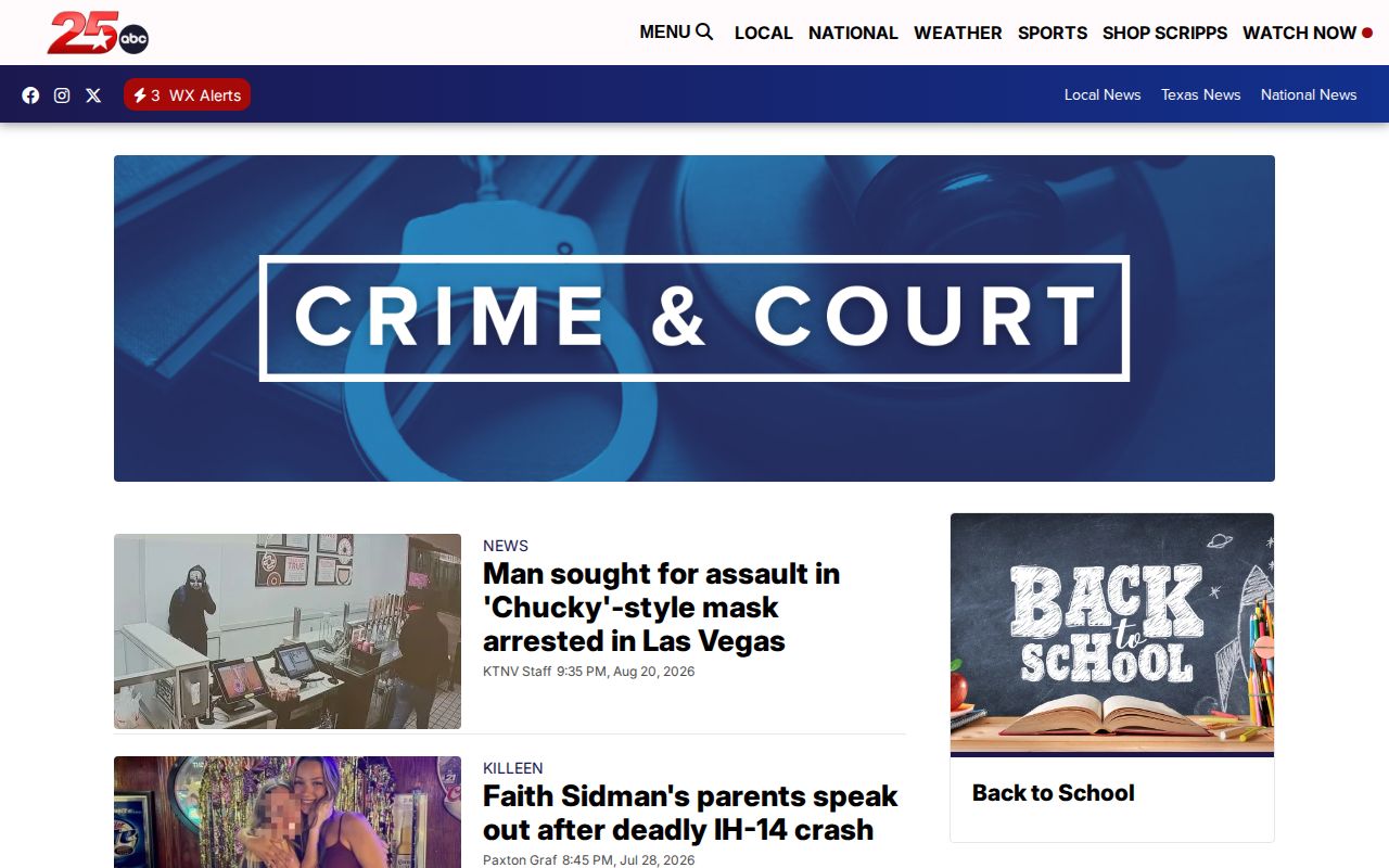 McLennan County KXXV crime news and arrest-record reporting page